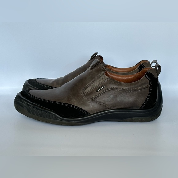 Mens Geox Respira Johnny Slip-on Leather Shoes Size 42 (US 9 Fit) Taupe Grey - Picture 1 of 11